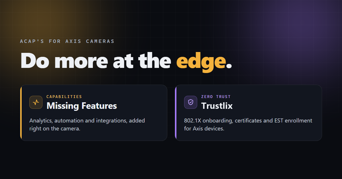 Edge/axis Do more at the edge | Edge Apps for Axis Cameras